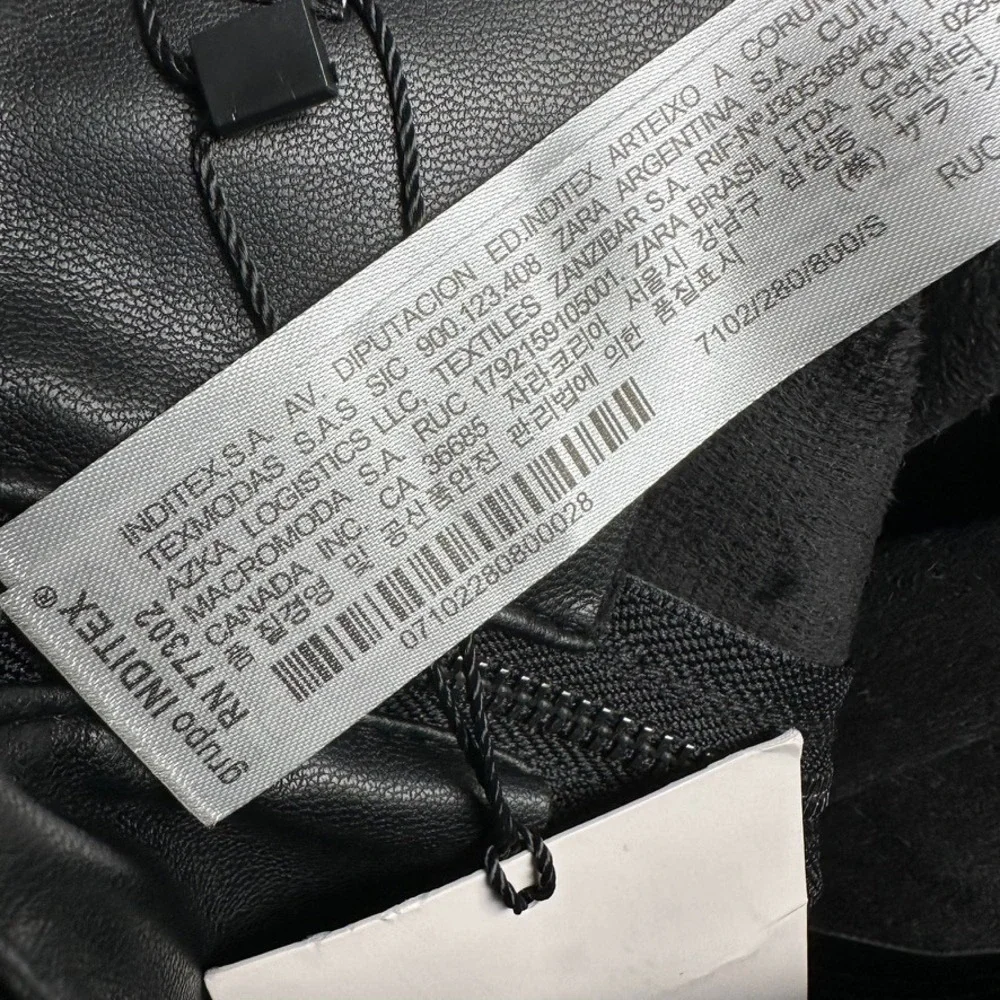 ZARA Black Faux Leather Long Flare Skirt Sz Small